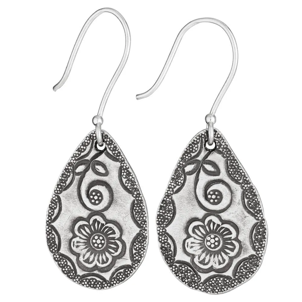 Tiger Mountain Jewelry - Flower Stamp Sterling Silver Earring