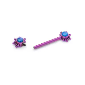 Tilum 14g 5/8” Micron Bead Cluster Titanium Opal Nipple Barbell — Price Per 1