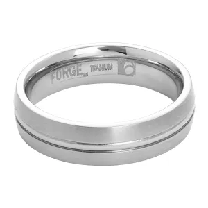 Titanium, 6mm Satin, Center Cut Ring