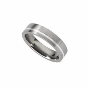 Titanium and Silver inlaid Ring