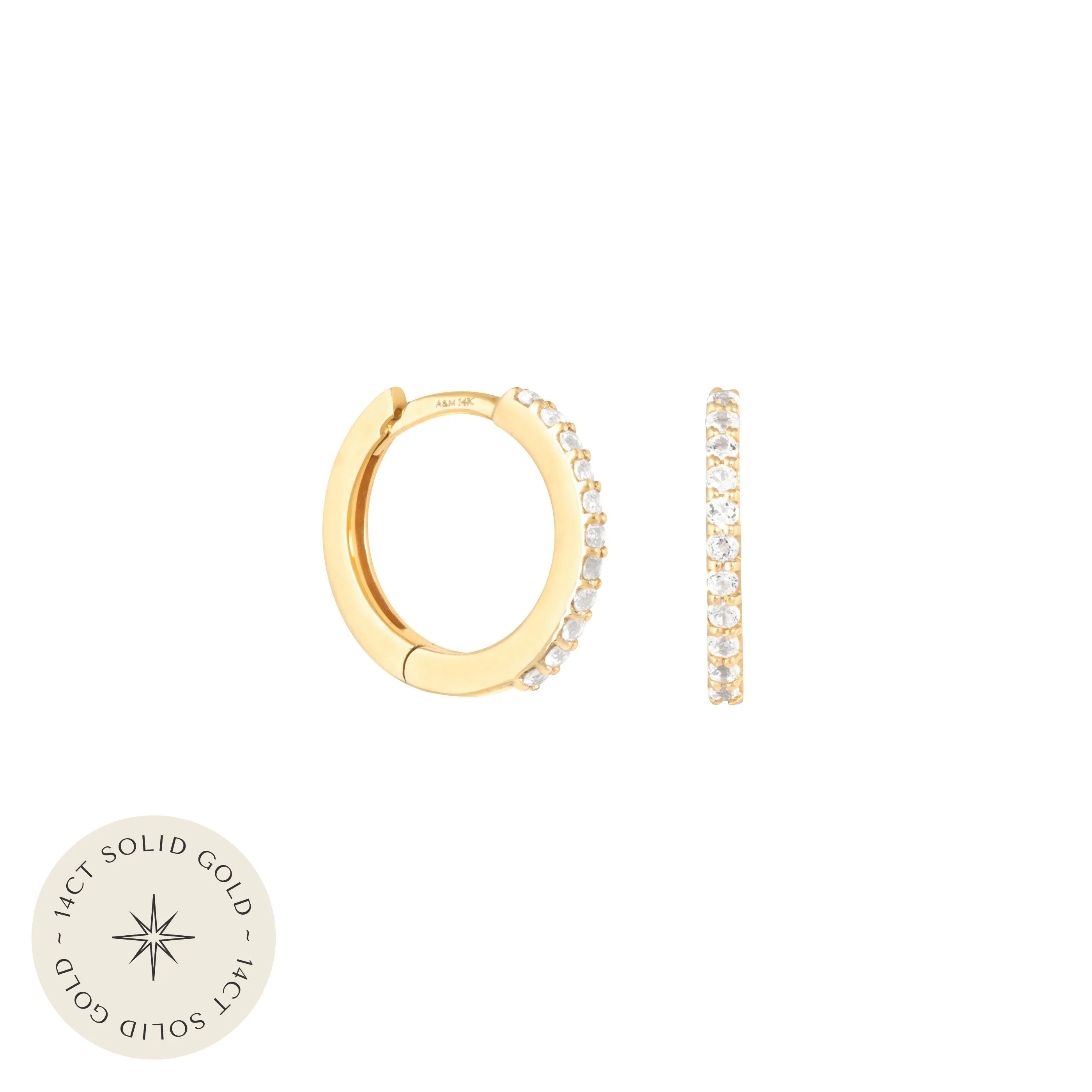 Topaz Hoops in Solid Gold