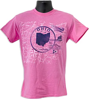 TSOH02A T-Shirt Ohio Map CORAL SILK