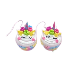 Unicorn Cupcake Dangle Earrings