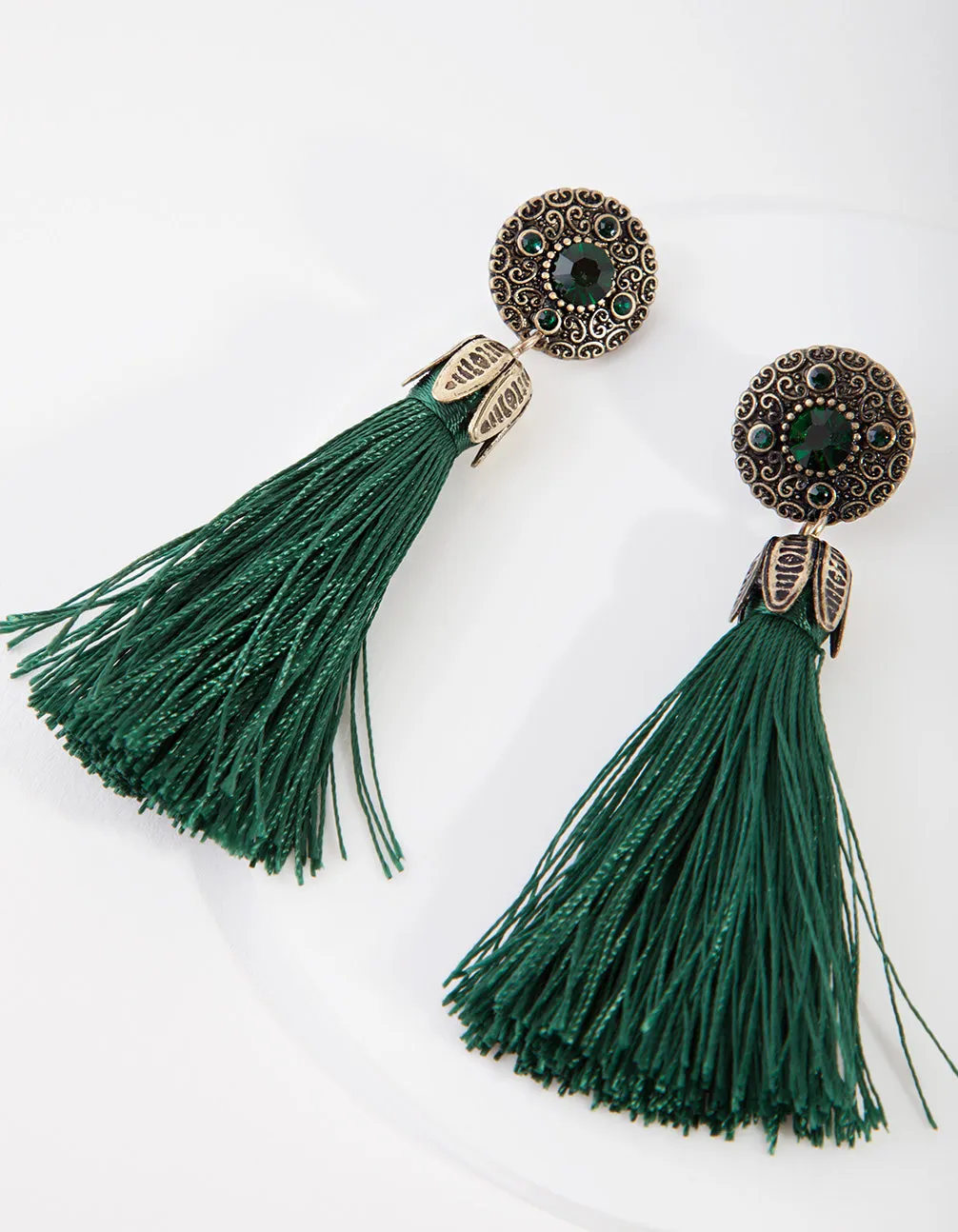 Vintage Stud Tassel Earrings