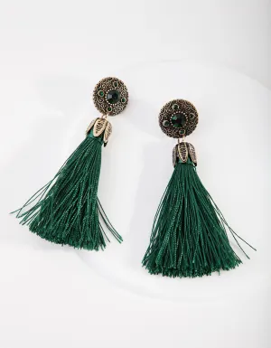 Vintage Stud Tassel Earrings