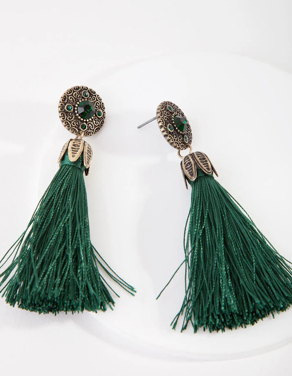 Vintage Stud Tassel Earrings