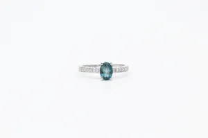 White Gold London Blue Topaz and Diamond Ring