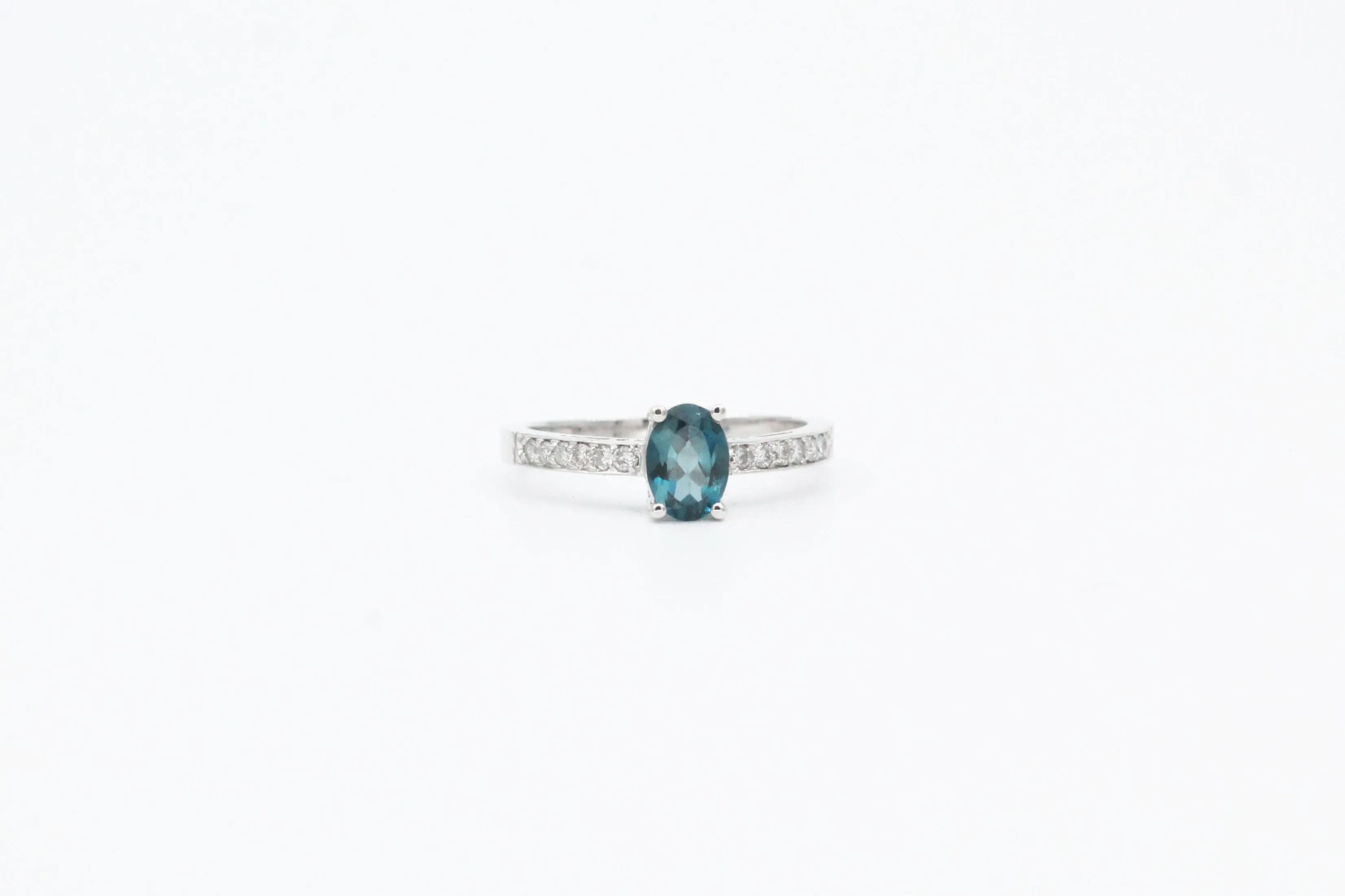 White Gold London Blue Topaz and Diamond Ring