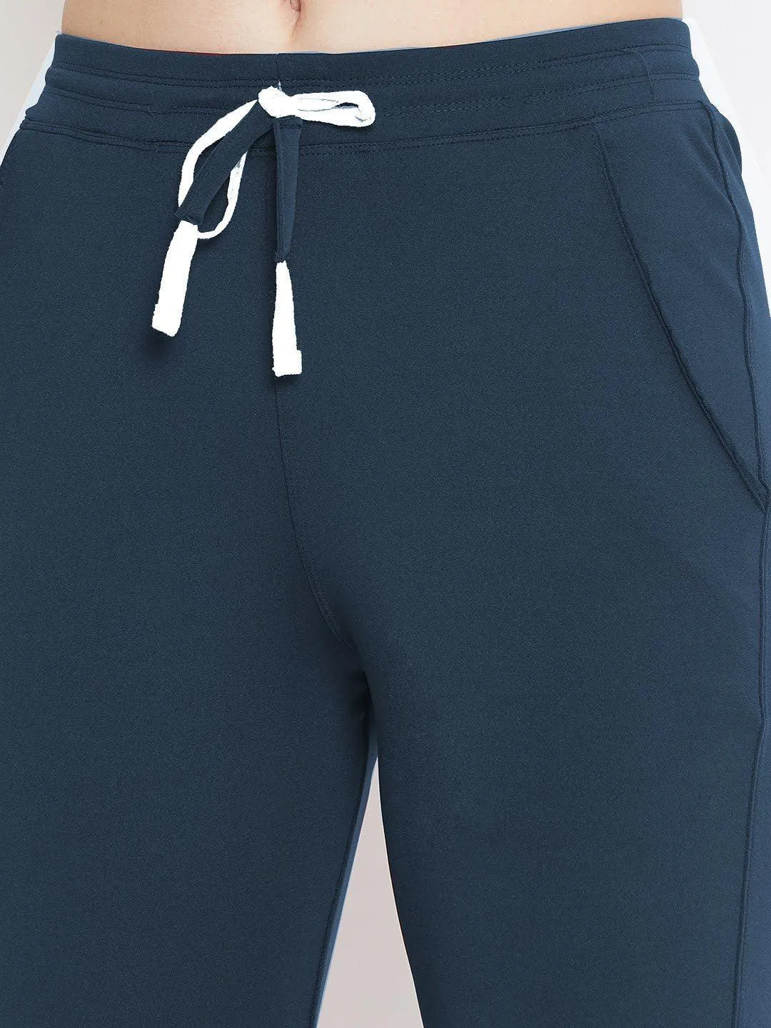 Women Dark Blue Solid Track Pants