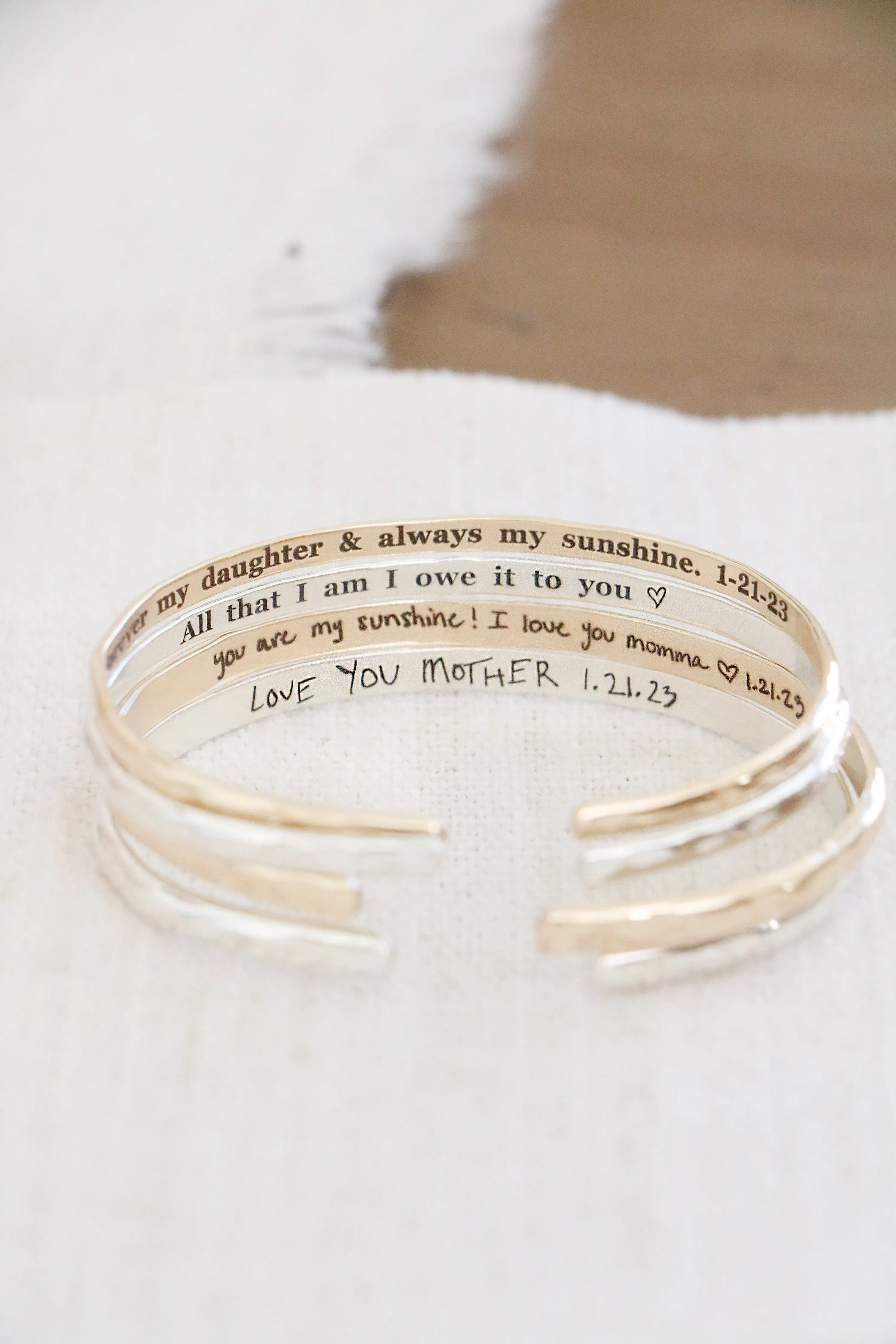 your story cuff { gold   silver }